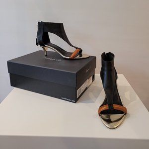 Kenneth Cole Havermeyer Leather Kitten Heel Sandal
